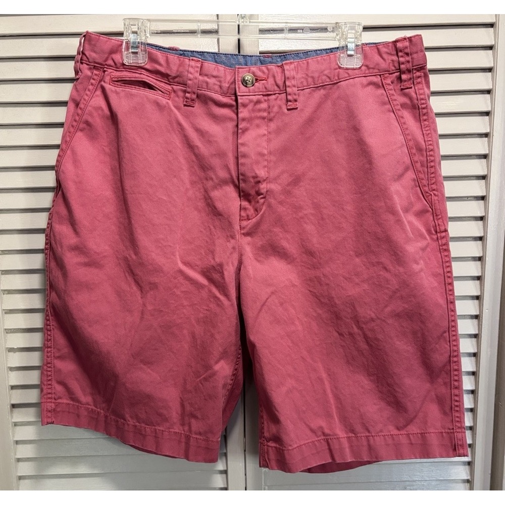 Polo Ralph Lauren Relaxed Salmon Chino Shorts Size 34 Zip Mid Rise Pockets